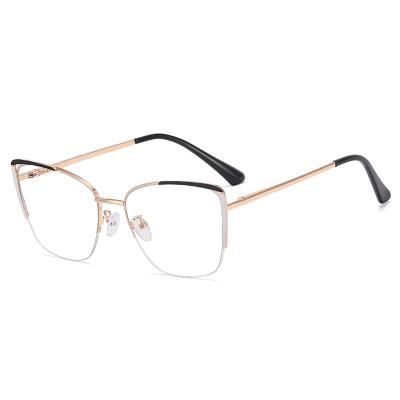 China Hot Sale Cateye Cat Eye Cat Eye Glasses Stable Unique Stylish Metal Eyewear Blue Light Glasses for sale