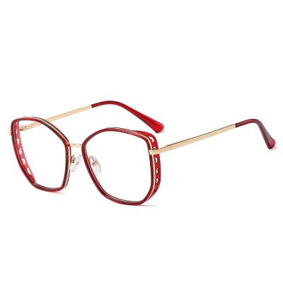 China Custom Made Fashionable Logo Fashion Women TR90 Light Blue Light Anti Blocking Optical Frame Glass Gafas for sale