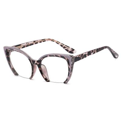 China Cat Eye Optical Glasses Women Fashion Sexy Vintage Clear Glasses Frame Light Filter Lens Spectacle Blue Eyewear for sale