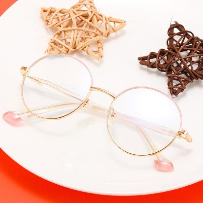 China Hot Selling Cateye Round Shape Kids Eyewear Glass Frames Metal Monocle For Baby for sale