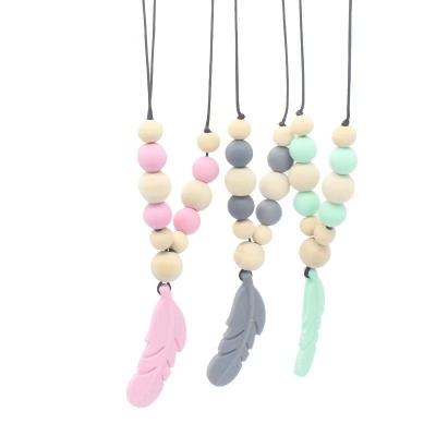 China Toy Factory Direct Selling Cheap Price OEM ODM Silicone Soft Beads Teething Toy Baby Chew Pendant Necklace for Autism Children Kids for sale