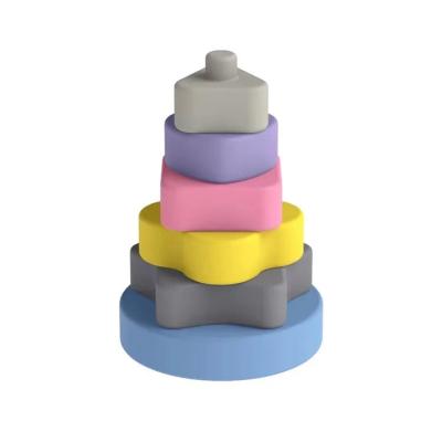 China Factory direct selling silicone teether stacking toys for newborn and adult babies to develop brain for sale