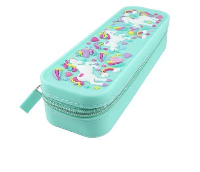 China Schools & Cute Office Custom Large Capacity School Silicone Pencil Case Unicorn Pencil Case Bag for School Office for sale