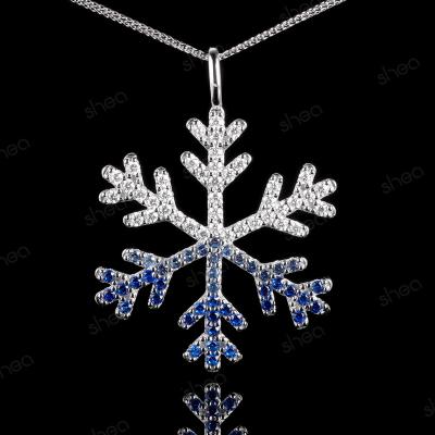 China CLASSIC Factory Outlet Wholesale Price 925 Silver 4CT Round Brilliant Cut Gemstone Snowflake Ice Out Necklace Pendant Fine Jewelry Women for sale