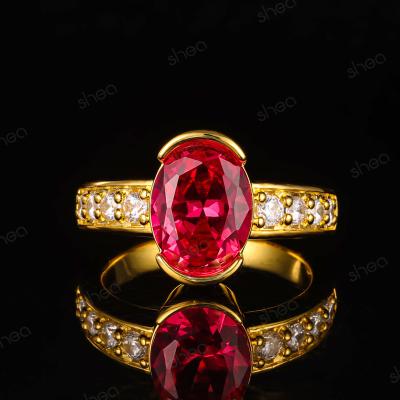 China Stackables Factory Outlet Wholesale Price Gold Plated 1CT Oval Round Cut Ruby Colorful Gemstone Stackables Rings Fine Jewelry Women for sale