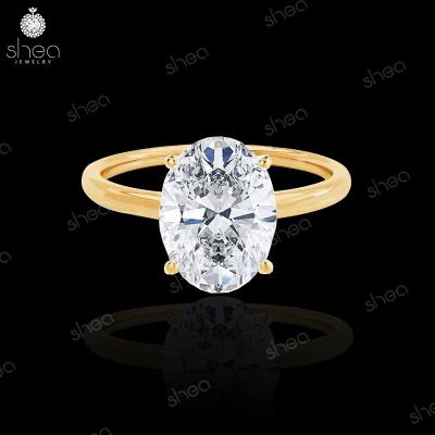 China Solitaire Factory Wholesale Price Gold Plated 925 Sliver 1ct Oval Cut Moissanite Solitaire Eternity Rings Minimalist Fine Jewelry Women for sale