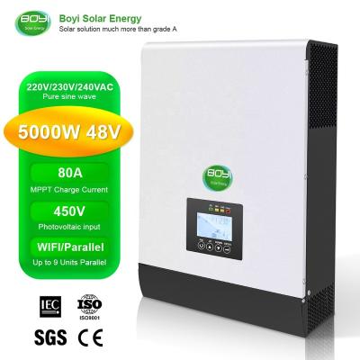 China Commercial Inverter Hybrid Solar Power 48v 6kw 8kw 5000w Off Grid Solar Inverter 5000w for sale