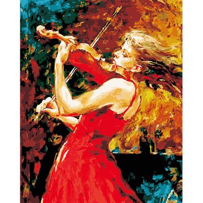 China Realistic Handmade Abstract Canvas Contemporary Digital Portrait Modern Ballet Dancer Oil Painting By Numbers for sale