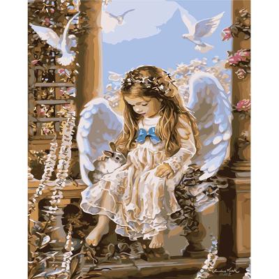 China Realistic cheap dropshipping custom girls DIY 40*50 paint by numbers with frame for adults and kids for sale