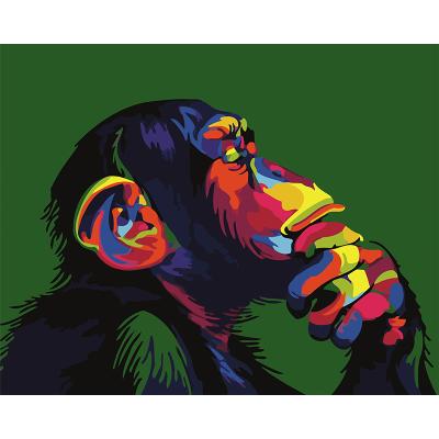 China Gorilla Realistic Handmade Decorative Oil Paintings Digital Painting Painting By Numbers for sale