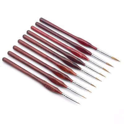 China Artist Painting Good Quality Wood Handle 9pcs Detail Brushes Manuscript Liner Brush for sale