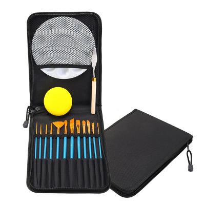 China 2021 Hot Selling Oil Painting Amazon Canvas Bag Artist Brushes Sponge Paint Palette Packing Set for sale