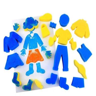 China Children's Toy New Design Children's DIY Painting Sponge Brush Human Body Foam Stamp for sale