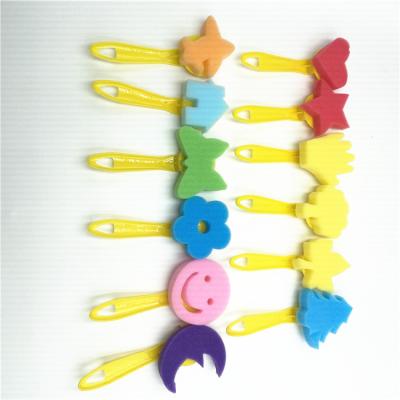 China Sponge Painting Playbrush Artist Supplier Carry On Brush Smile Children Paint Sponge Playbrush for sale