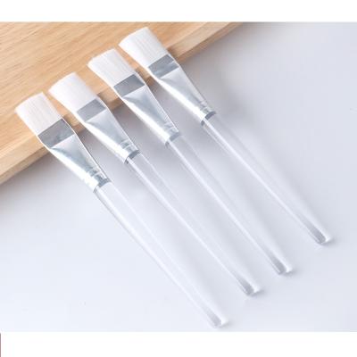 China New Design Transparent Handle Stocked Nylon Hair Face Mask Brushes Fan Brush for sale