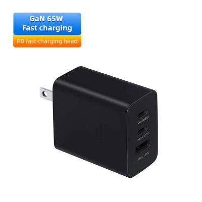 China Dual Port Wholesale KC ETL UKCA PSE SAA Laptop Charger AC 65W Quick Type C PD USB GaN Charger With QC 4.0 3.0 Fast Charge EU US UK AU Plug for sale