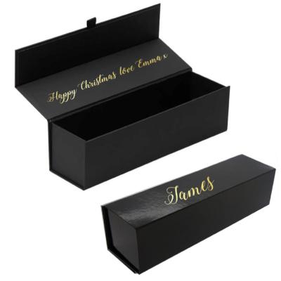 China Free design and sample logo private custom foldable handmade corrugated paper craft wine luxury hot stamping paper box for sale