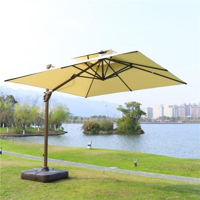 China Wholesale Double Canopy Youya 8 Panels Outdoor Bistro Aluminum Patio Umbrella With Logo for sale