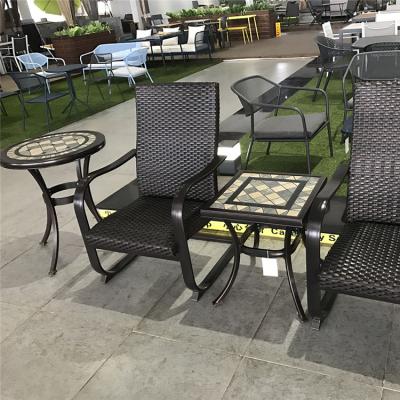 China A wholesale outdoor garden rattan table and six chairs commercial aluminum rattan chair Youya chairs for restaurant for sale