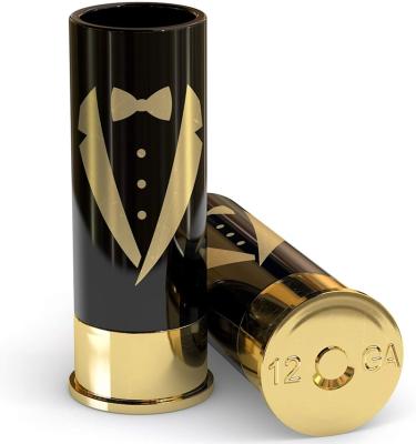 China No 4 Gauge Shot Glasses Set of 12 - Groomsmen Tuxedo Shell Shaped Shot Glasses for sale