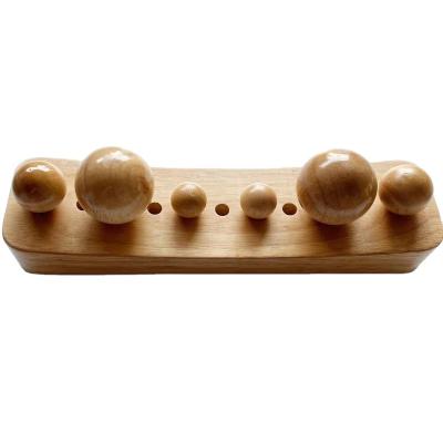 China Modern Wooden Wooden Roller Cellulite Back Ball Massager Wooden Ball Massage Tools With 6 Heads Fitness Massage Ball for sale