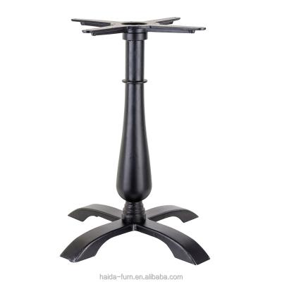 China Easy Installation New Design Restaurant Cast Iron Dining Table Single Black Leg for sale