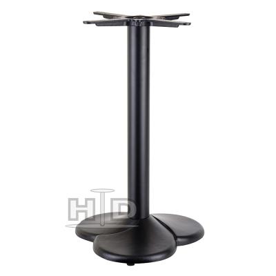 China Easy Installation Unique Petal Design Black Dining Metal Wood Table Base for sale