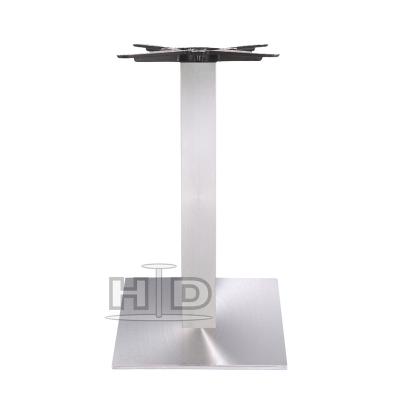 China Easy Installation Modern High Quality Square Brushed Marble Top Dining Tables Pedestal Base 201# Or 304# Stainless Steel for sale