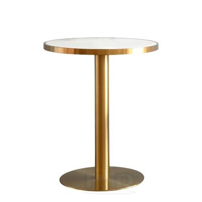 China Modern Heavy Duty Home Base Furniture Cafe Furniture Gold Round Top Round Restaurant Marble Brass Dining Table for sale