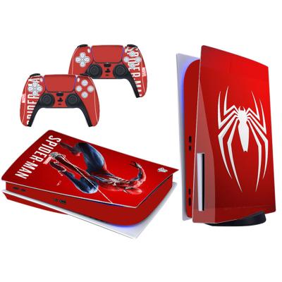 China For PS5 2021 Disc Edition Controller Console Skin Face Plate Vinyl Sticker ps5 with spiderman carbon fiber black for sale