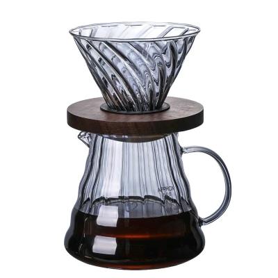 China Good Looking Borosilicate Glass Tea and Coffee Pot Set with Transparent Drip Pot for sale