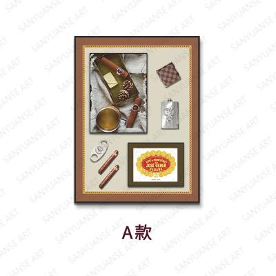 China Refined End Design Three-Dimensional Cigar Art Murals for Coffee Shop Restaurant Walls for sale