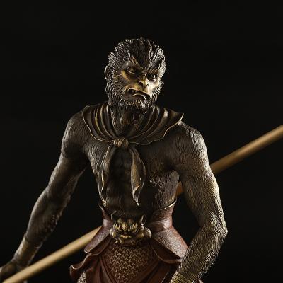 China Custom 3D Wukong Statue Art Theme Smelting Alloy Copper Black Myth Legends Character for sale