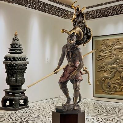 China Custom 3D Alloy Copper Wukong Statue A Contemporary Design Style for Hotel Decoration for sale