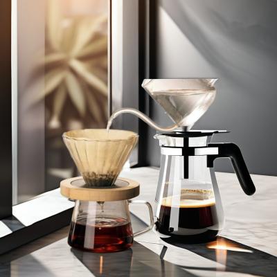 China Plastic Type Round Transparent Glass Pour over Coffee Dripper for Modern Design Style for sale