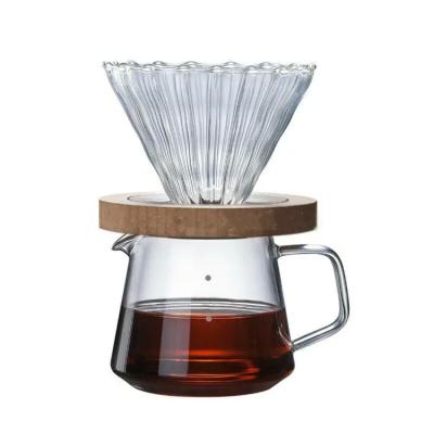 China PP Glass Home Office Pour over Coffee Maker with Bamboo Stand Drip Coffee Accessories for sale