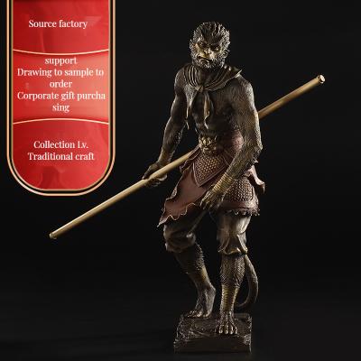 China Custom Black Myth Wukong Statue Legends Characters Game Monkey Apes Statues 3d Desktop Art for sale