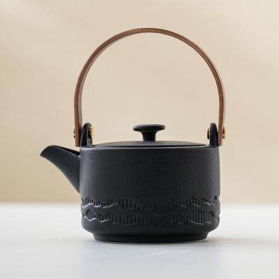 China 200ml Capacity Ceramic Kung Fu Teapot Set for Tea Enthusiasts Lifting Beam Included for sale