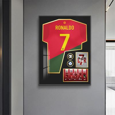 China Living Room Home Hotel Office Customized Color Ronaldo Crystal 3 Football Jersey Collection for sale