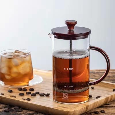 China 400ml Capacity Round Glass French Press Coffee Maker for Portable Kitchen Accessories for sale