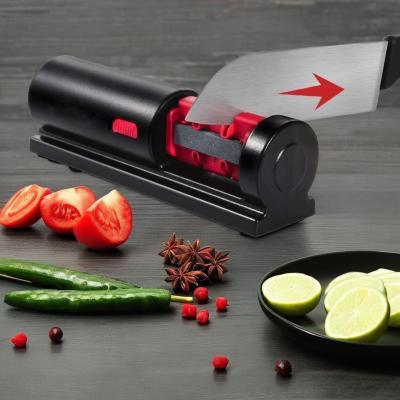 China Black 4-in-1 Multifunctional Ceramic Diamond Knife Sharpener for Durable Kitchen Tools for sale