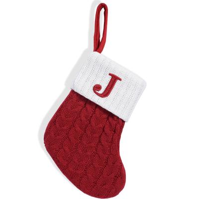 China Red Knitted Christmas Socks Stocking for Christamas Home Decoration and Holiday Gifts for sale