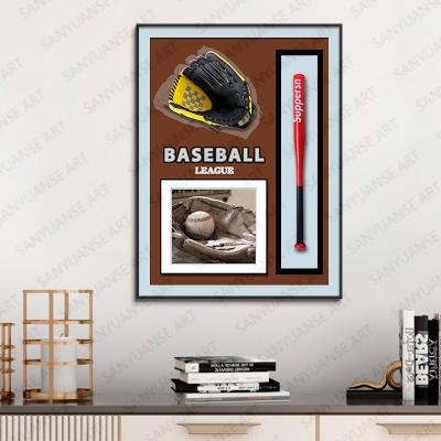 China Modern 3D Baseball Wall Art Painting Canvas Prints for Home Office Hotel Decoration for sale