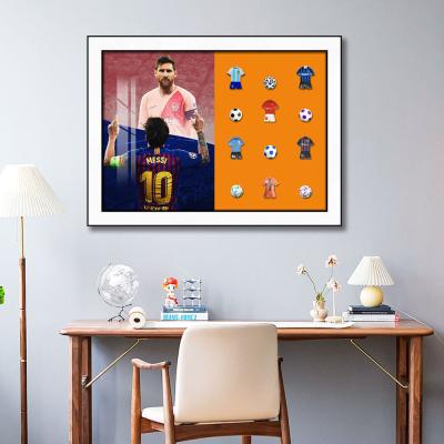 China Woonkamer Elektrisch formaat Moderne Messi 3D Wandhangende schilderkunst met bouwstenen Te koop