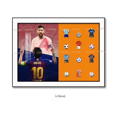 Cina 3D personalizzato Messi Calcio Arte murale per ufficio Tema Arte Decorazione Formato elettrico in vendita