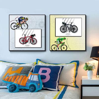 China Modern Design Style Hanging Painting Old-Fashioned Metal Bicycle Model for Decorative for sale