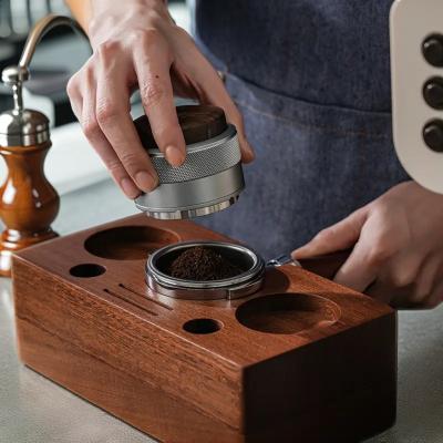 China Walnut Wood-Covered Coffee Beans Tamper for 304 Stainless Steel Eco-Friendly Kitchen for sale