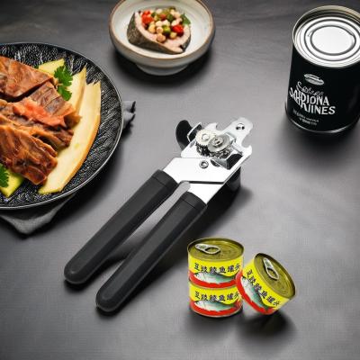 China Alloy Stainless Steel Manual Can Opener Household Kitchen Custom Color Plastic Handle for sale