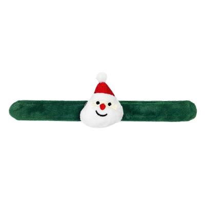 China Unique Christmas Crafts Fun and Festive Soft Plush Christmas Slap Bracelets for Kids Holiday Toy Gift for sale