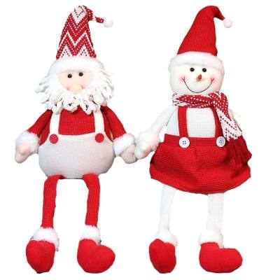 China Chirstmas Decor Christmas Dolls Retractable Santa Claus Snowman Elk Toys Xmas Figurines for sale